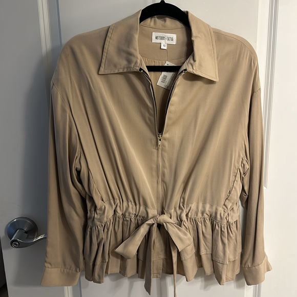 Whiteroom + Cactus - Zipper Front Ruffle Bottom Jacket - Picture 2 of 4